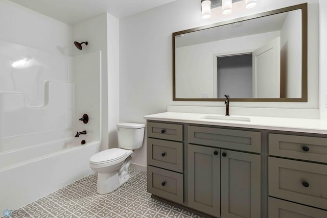 3254 Timber Creek Cir S, Fargo, ND 58104 - bathroom featuring toilet, vanity, bathing tub / shower combination, and baseboards