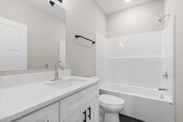 585 Cedar Dr, Lake City, MN 55041 - bathroom featuring vanity, washtub / shower combination, and tile patterned flooring