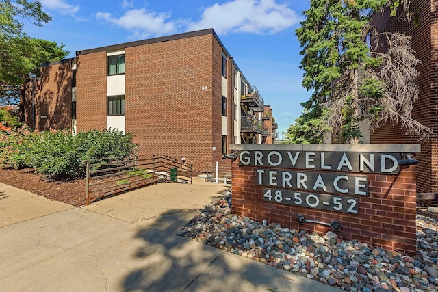 view of community sign