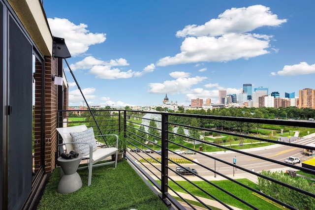 balcony with a view of city