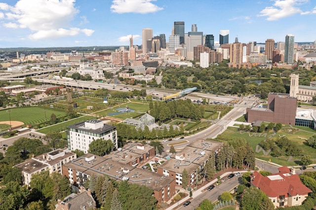 aerial view featuring a view of city