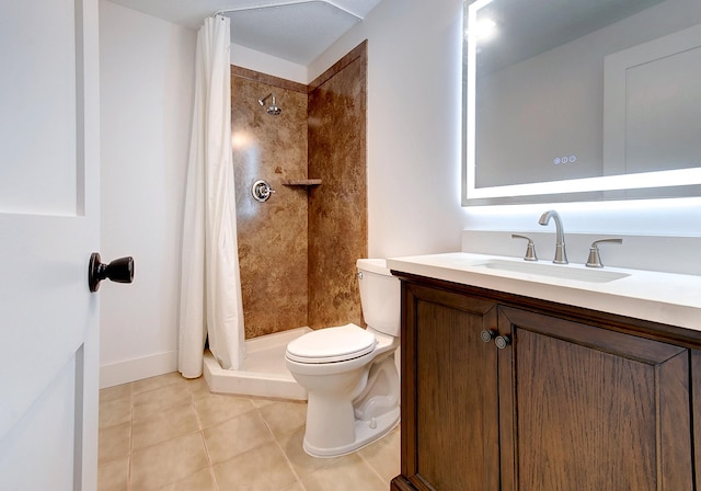 15153 Cates Lake Dr, Prior Lake, MN 55372 - full bathroom featuring toilet, tile patterned flooring, vanity, and a stall shower