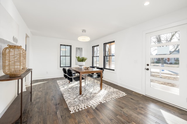 4129 Utica Ave S, Saint Louis Park, MN 55416 - dining area featuring dark wood-type flooring and recessed lighting