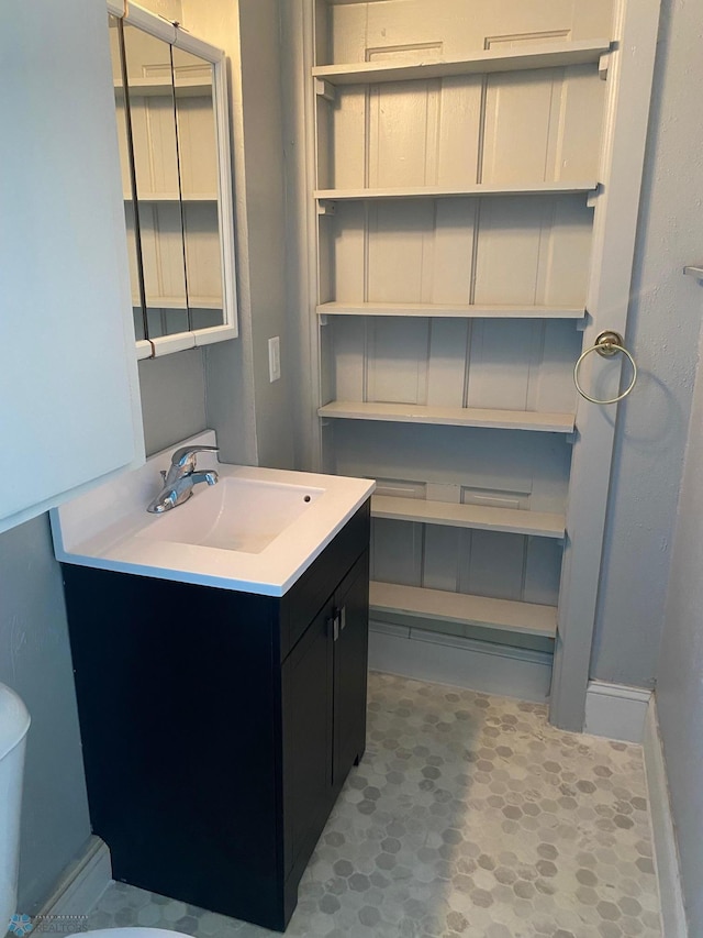 bathroom with toilet and vanity