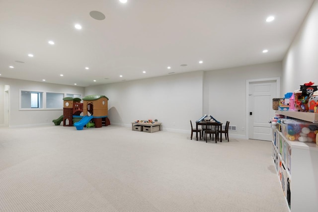 4889 Lake Harriet Pkwy, Minneapolis, MN 55419 - rec room with light colored carpet, recessed lighting, and baseboards