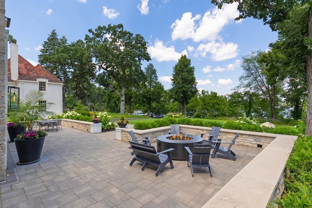 4889 Lake Harriet Pkwy, Minneapolis, MN 55419 - view of patio with an outdoor fire pit