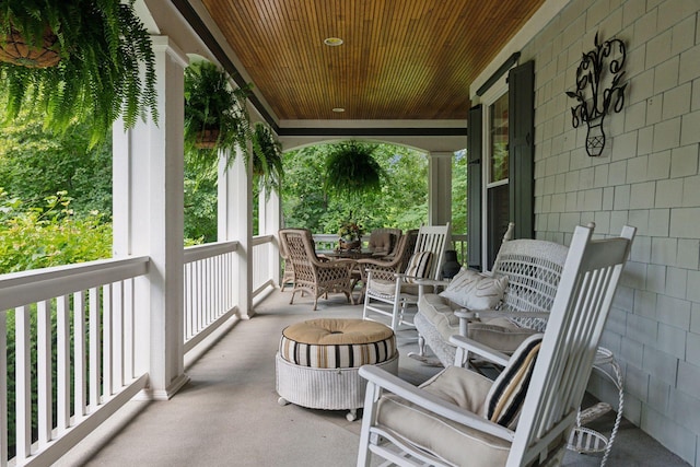 view of patio featuring covered porch