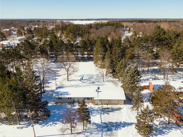 view of snowy aerial view