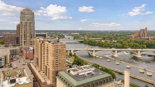 property's view of city with a water view