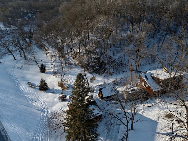 view of snowy aerial view