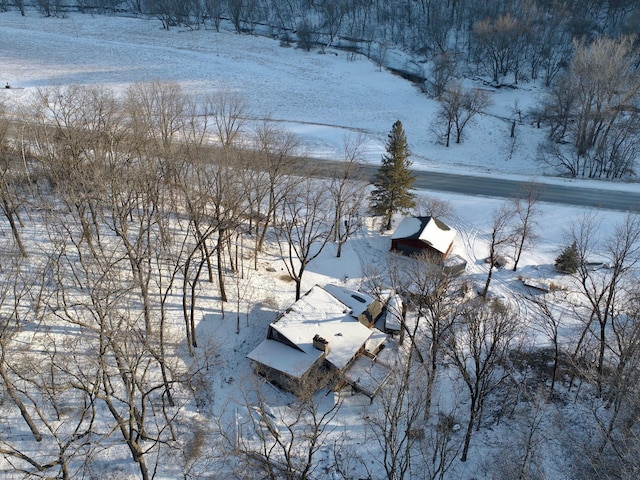 view of snowy aerial view