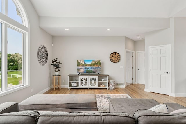13380 Willandale Rd, Rogers, MN 55374 - living room featuring wood finished floors, baseboards, and recessed lighting