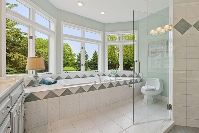 13380 Willandale Rd, Rogers, MN 55374 - bathroom with vanity, tile patterned floors, and healthy amount of natural light