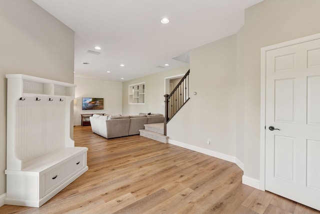 13380 Willandale Rd, Rogers, MN 55374 - mudroom with light wood-type flooring, baseboards, and recessed lighting