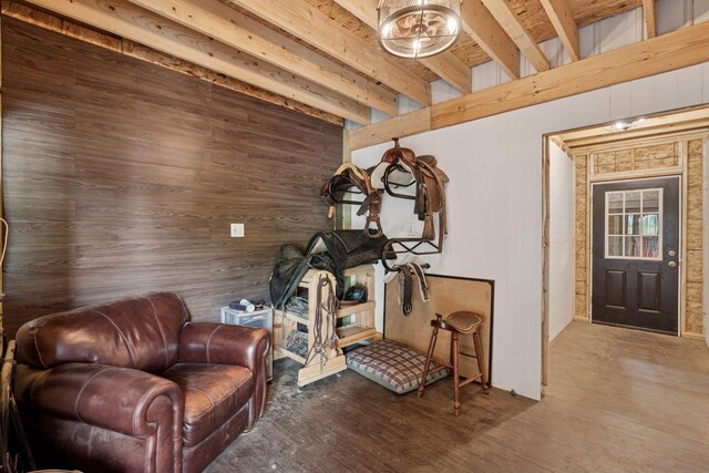 13380 Willandale Rd, Rogers, MN 55374 - sitting room with wooden walls and wood finished floors