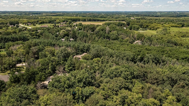 drone / aerial view with a forest view