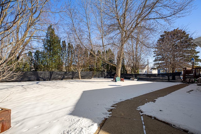 view of yard with fence