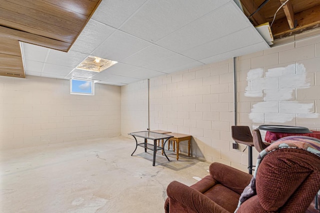 interior space featuring a paneled ceiling