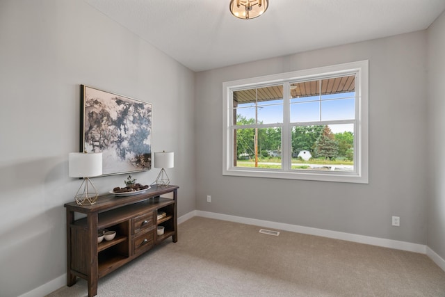 3047X Nicholas St, Grand Rapids, MN 55744 - interior space with baseboards, visible vents, and light colored carpet
