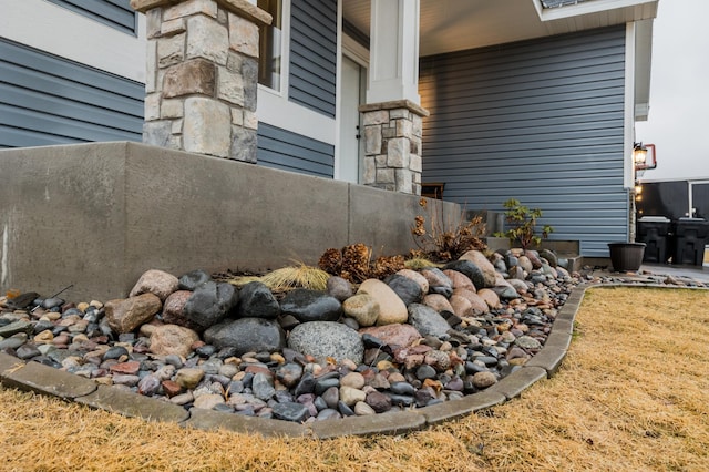 exterior details with stone siding