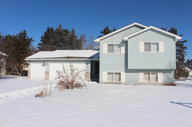 tri-level home with a garage