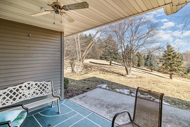 view of patio / terrace with ceiling fan