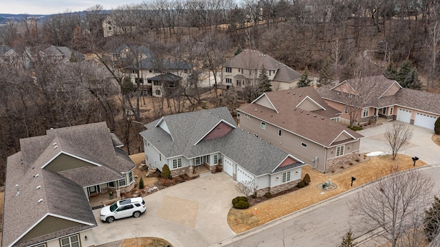 aerial view with a residential view