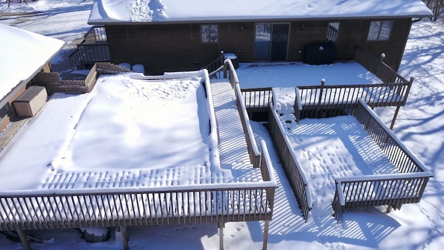 19241 Ebony Rd, Osakis, MN 56360 - snow covered deck featuring stairway