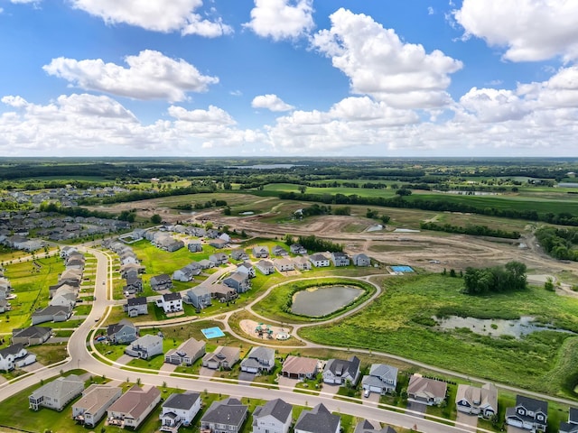 aerial view with a residential view