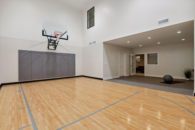 view of basketball court featuring basketball court