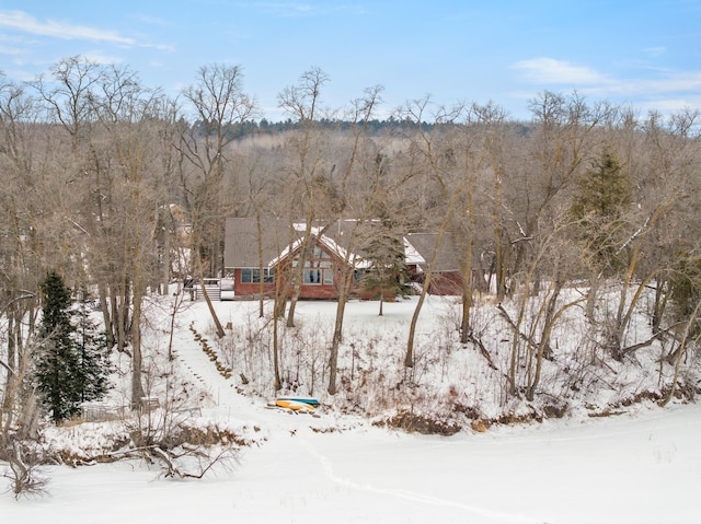 view of snowy aerial view