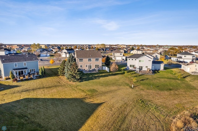 bird's eye view with a residential view