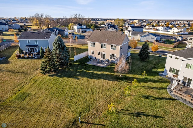 aerial view featuring a residential view