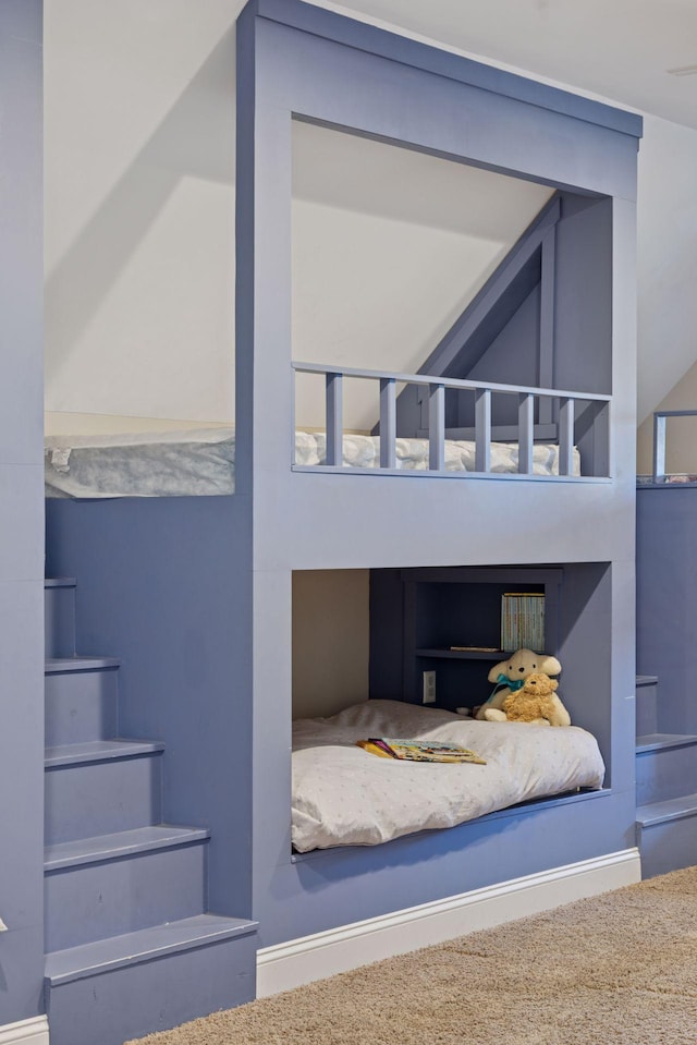 stairway with baseboards