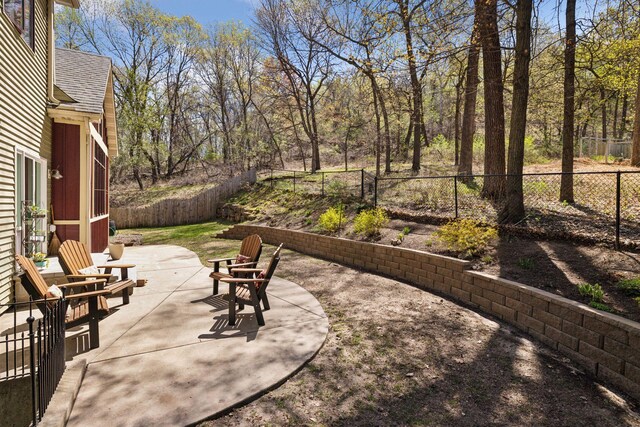view of patio featuring a fenced backyard