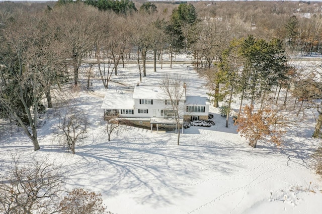 view of snowy aerial view