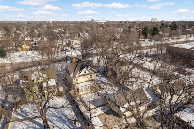 view of snowy aerial view