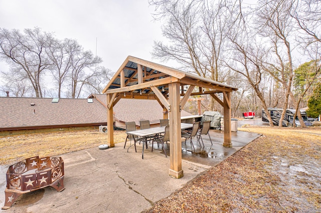 view of patio featuring a gazebo