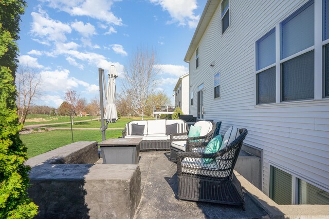 view of patio / terrace with an outdoor living space