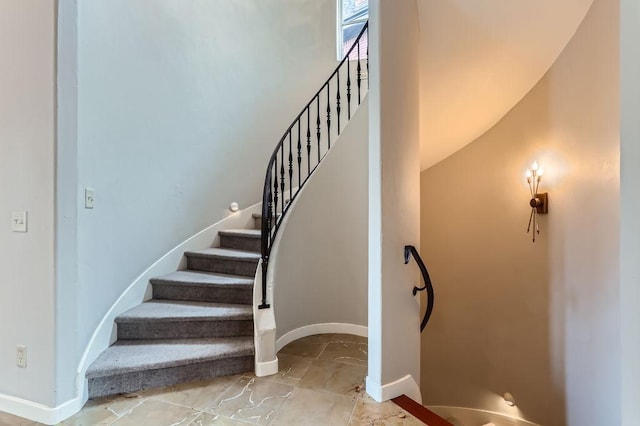 stairs with baseboards