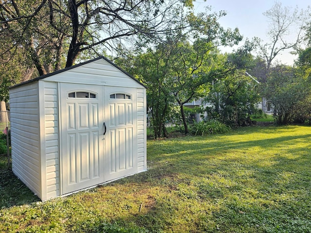 view of shed