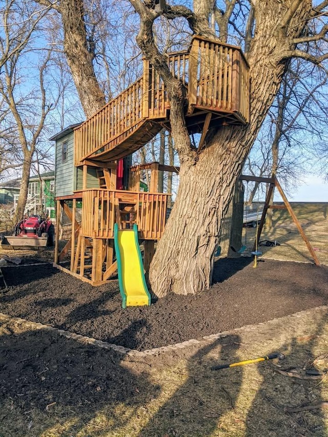 view of jungle gym