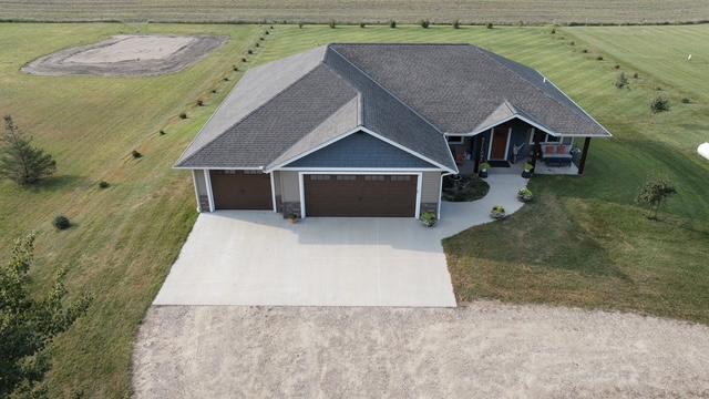 bird's eye view with a rural view