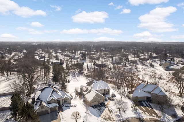 view of snowy aerial view