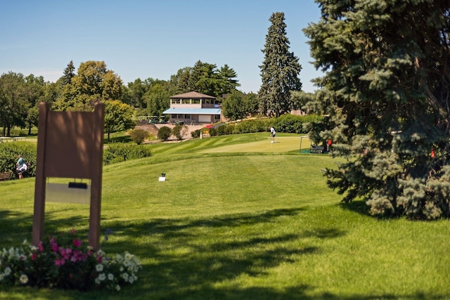 view of community featuring a lawn