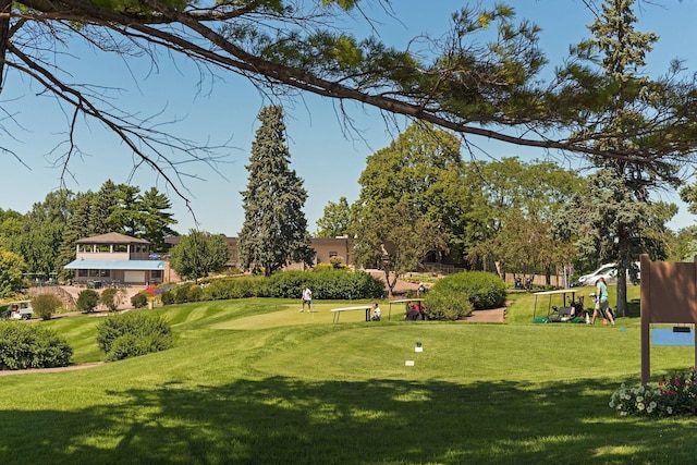 view of community with a lawn