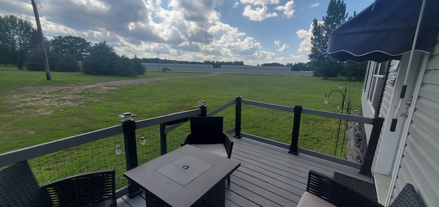 27939 Forest Blvd, Wyoming, MN 55092 - wooden terrace featuring a lawn and a rural view