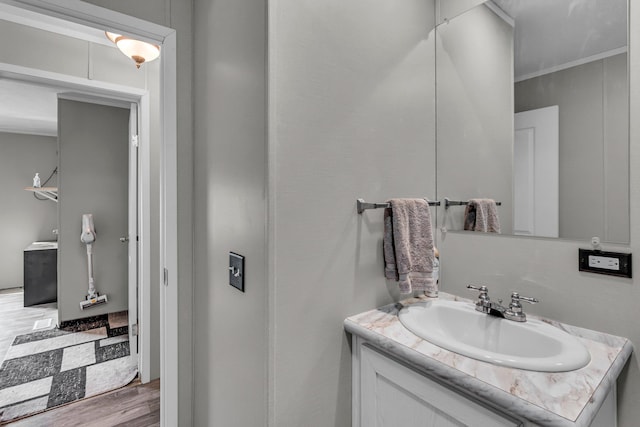 27939 Forest Blvd, Wyoming, MN 55092 - bathroom with vanity and wood finished floors