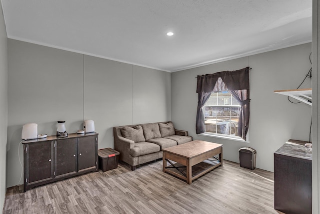 27939 Forest Blvd, Wyoming, MN 55092 - living area featuring crown molding, wood finished floors, and recessed lighting