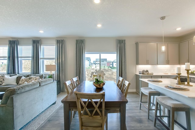 4601 Percheron Blvd, Chaska, MN 55318 - dining area with dark wood-style flooring, recessed lighting, and a healthy amount of sunlight
